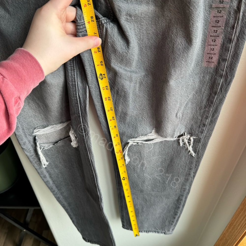 American Eagle AE Mom Jeans Smoked Grey Size 12 & 14 reg NWT - Picture 8 of 14